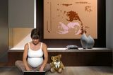 Schwangerschaftserinnerungen: Ultraschallbild auf Leinwand