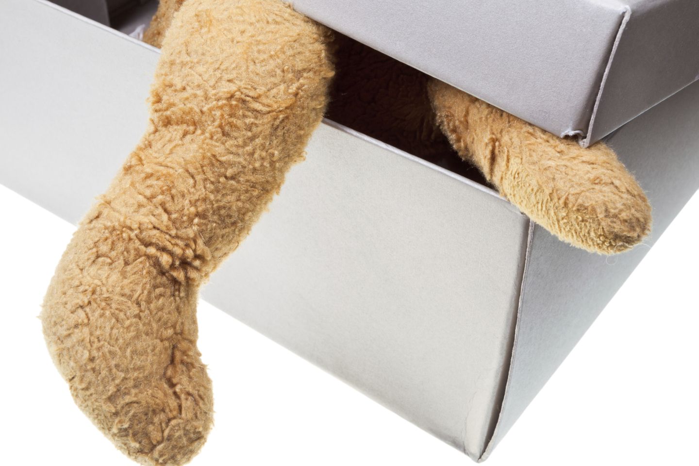 Teddybär in Schachtel
