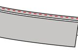 Variante A/B: Bügele die eingeschnittene Nahtzugabe auf eine Seite des Beleges und steppe sie knappkantig fest (im aufgeklappten Zustand).