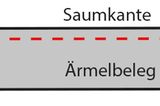 Variante A/B: Lege die Ärmelbelege rechts auf rechts und nähe sie an der Saumkante zusammen.    