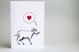 Postkarte Ziege Herz