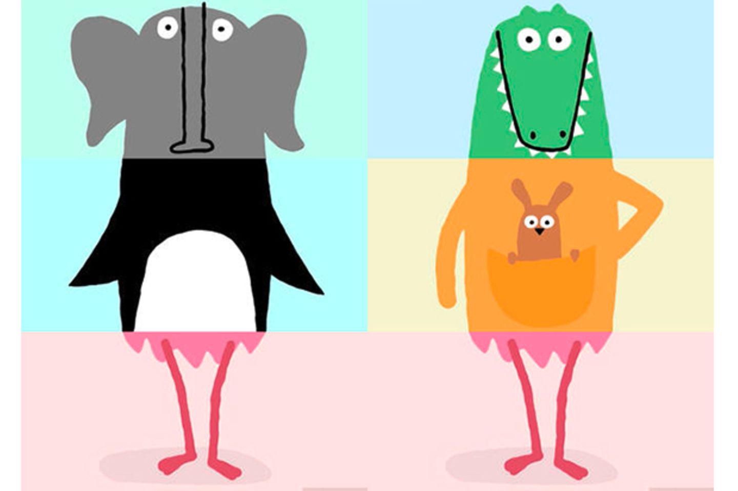 Vom Pinguin der Kopf, in der Mitte ein Bärenbauch und unten Flamingo-Stelzen: Solche Klappbilderbücher lieben schon die Kleinsten. Diese digitale Variante bringt Kinder und Eltern mit handgezeichneten Tieren und lustigen Animationen zum Lachen.    „Miximal“ für iOS, von Lucas Zanotto, 2,99 Euro.