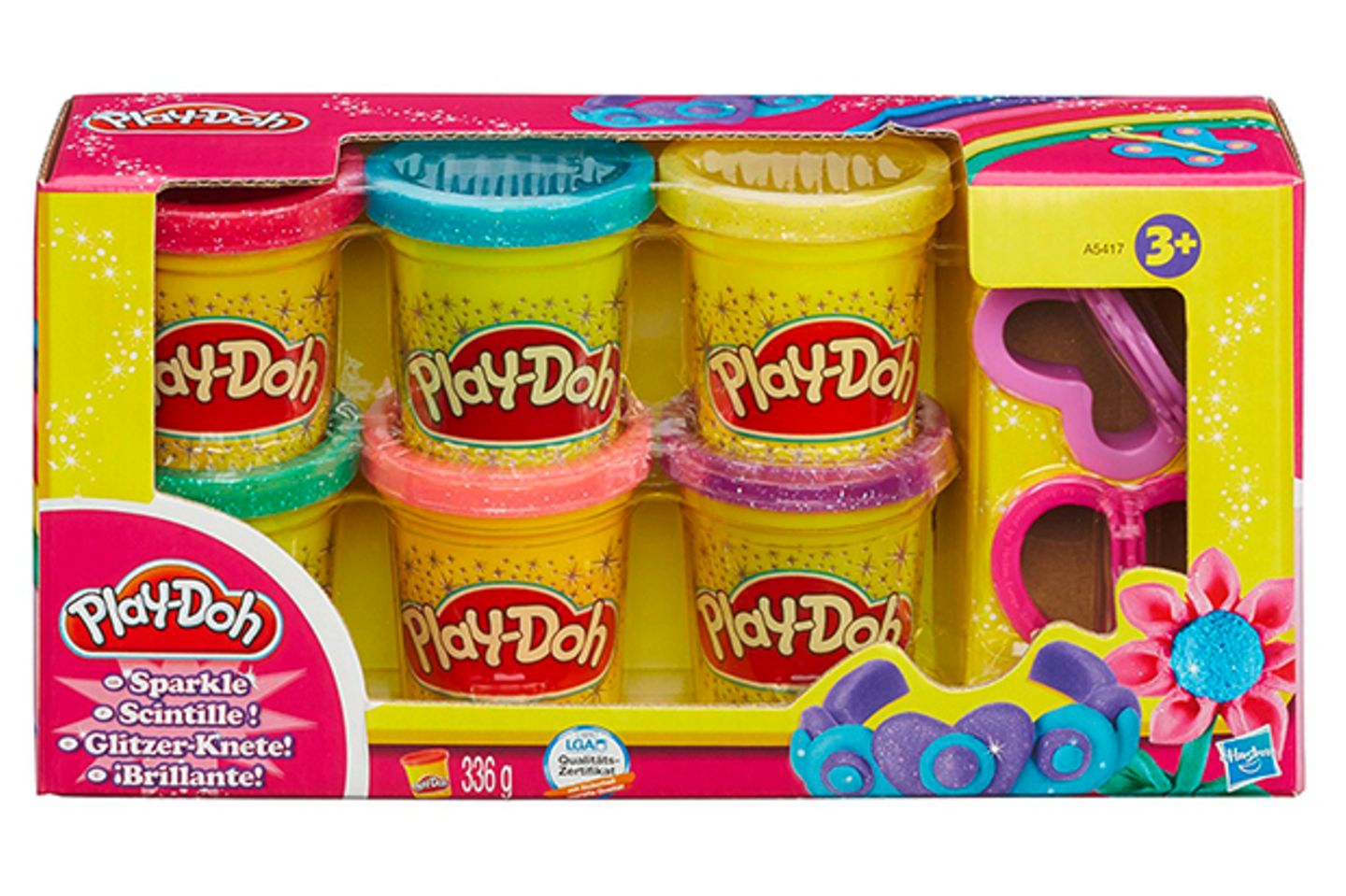 Eine Packung Play-Doh Glitzerknete