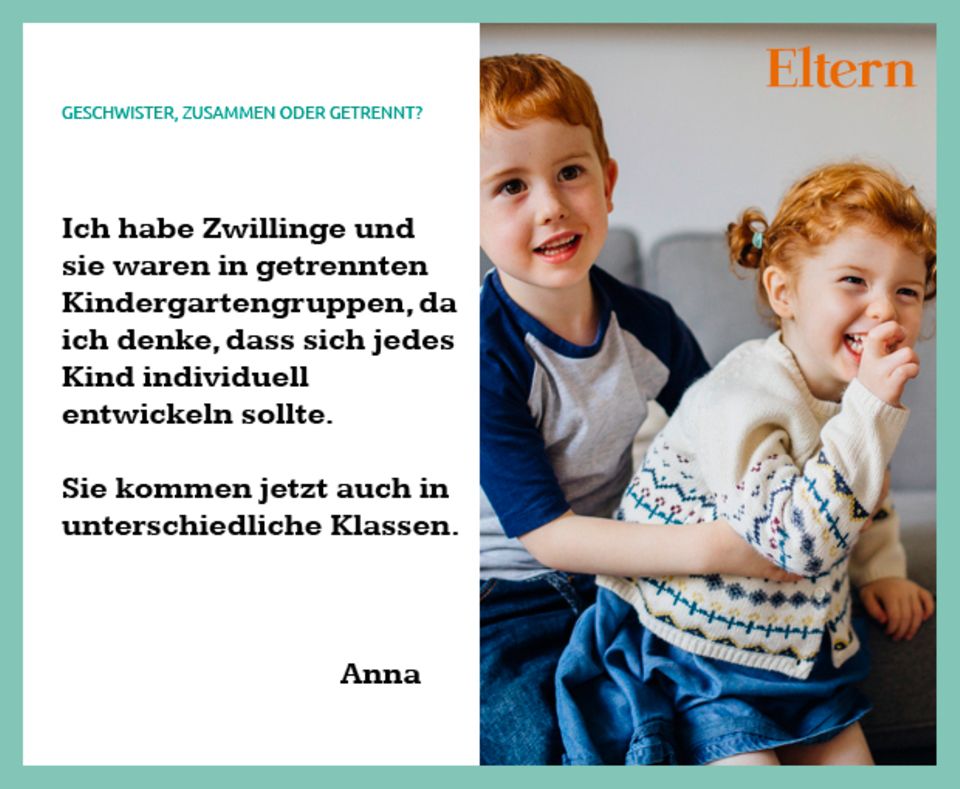 Zwei Geschwister in der Kita: Beide in eine Gruppe? | Eltern.de