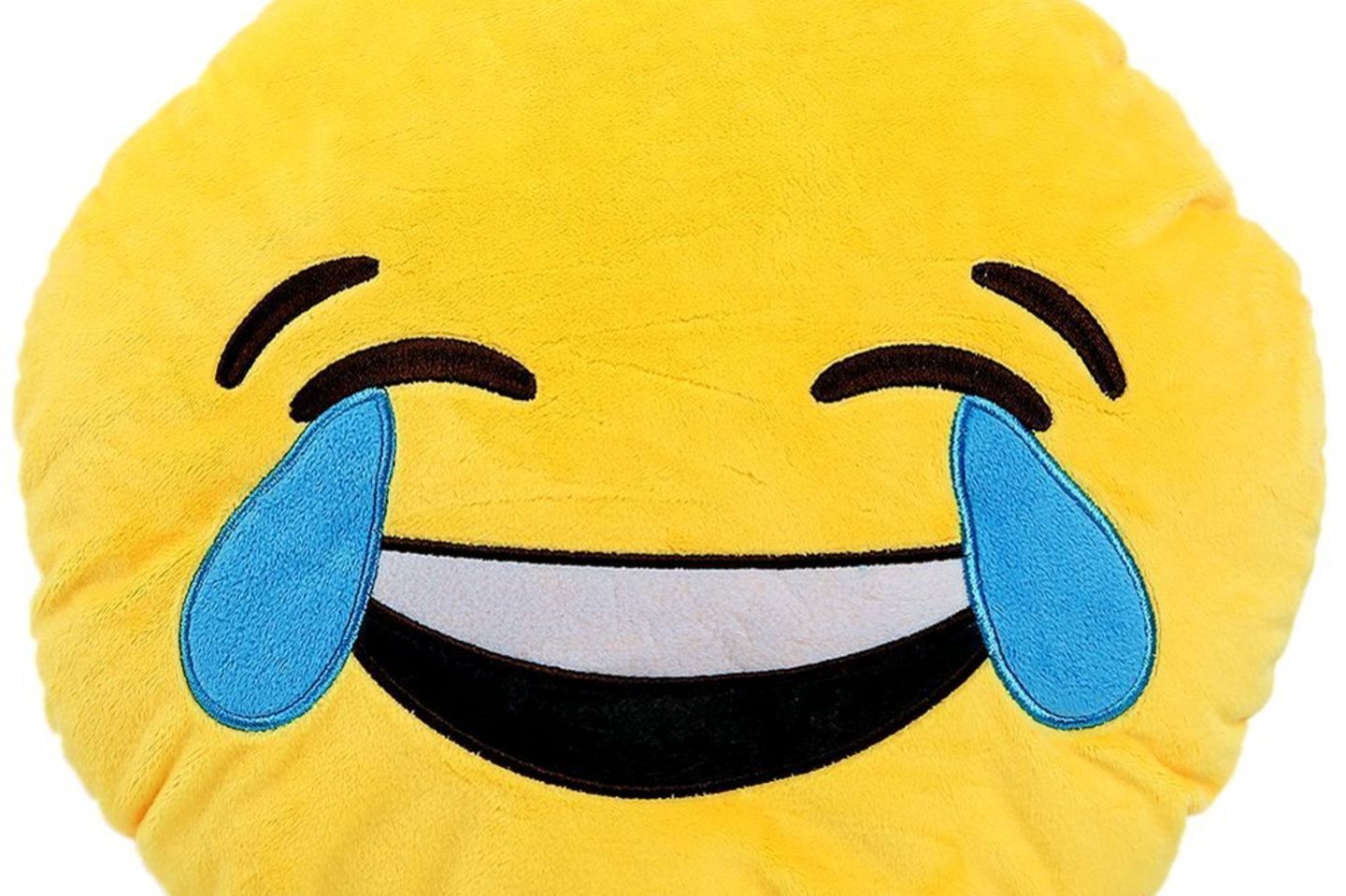 Lachen, bis die Tränen kommen, ist klasse. Genau dafür steht dieses Emoji-Kuschelkissen.