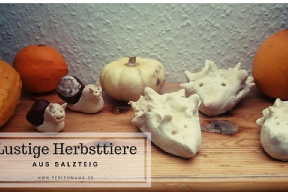 Lustige Herbsttiere aus Salzteig basteln