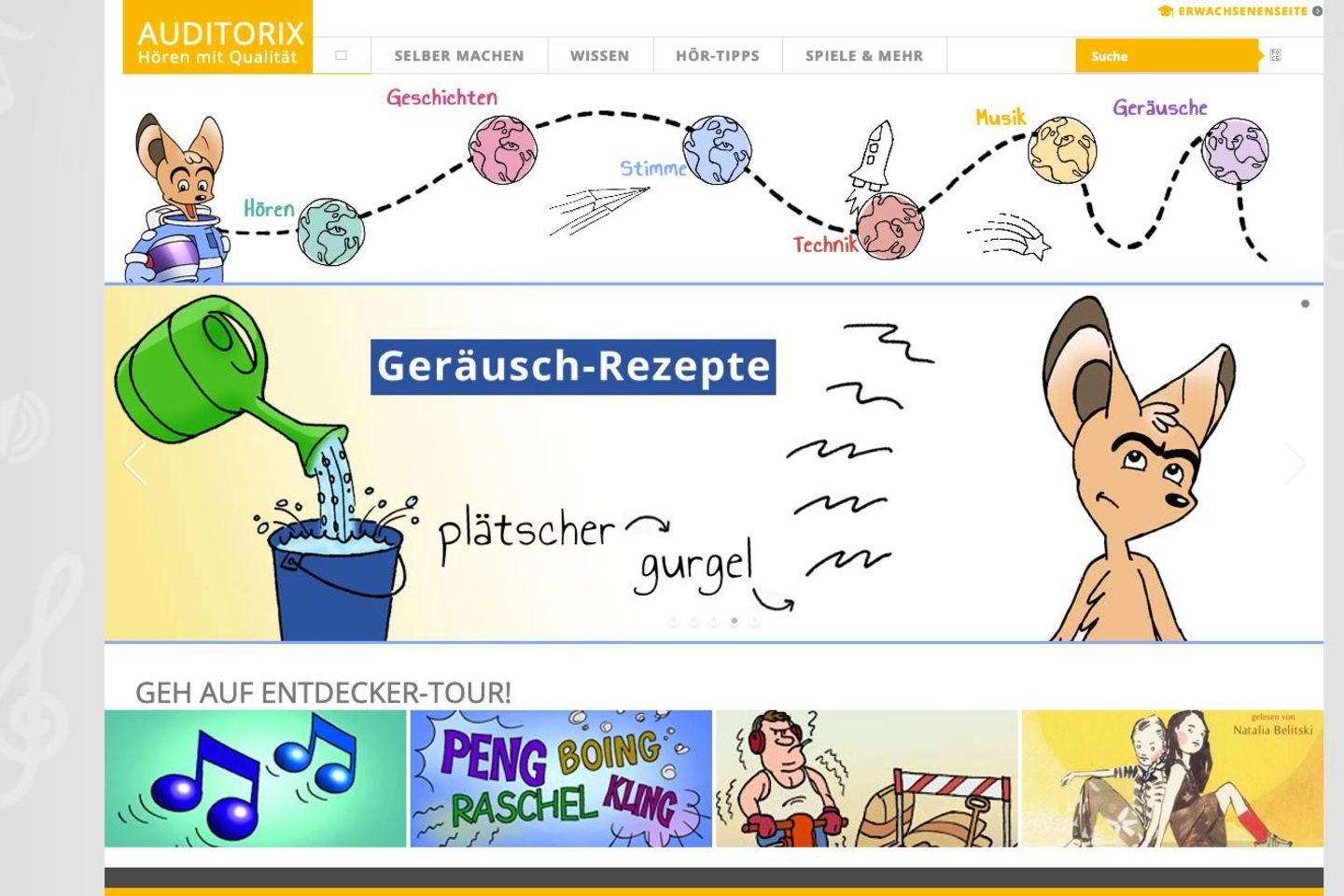 Screenshot der Website Auditorix