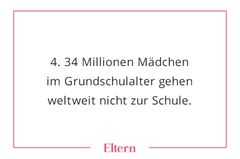 Im Vergleich zu 29 Millionen Jungen. Vor allem in Ländern der Subsahara-Afrikas, dem Mittleren Osten und Südasien sind Mädchen in puncto Bildung deutlich benachteiligt. Zum Beispiel kommen im  Südsudan auf 100 Jungen in der Grundschule nur 76 Mädchen. Warum es so wichtig ist, dass auch Mädchen zur Schule gehen, erfahrt ihr im nächsten Bild.