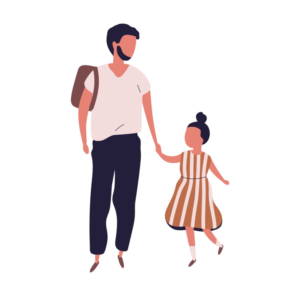 Parenting Index: Illustration von Vater und Tochter