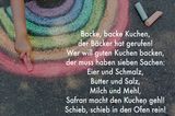 Ein Kinderreim ist auf einer Grafik zu lesen, auf der ein mit Kreide gemalter Regenbogen zu sehen ist.