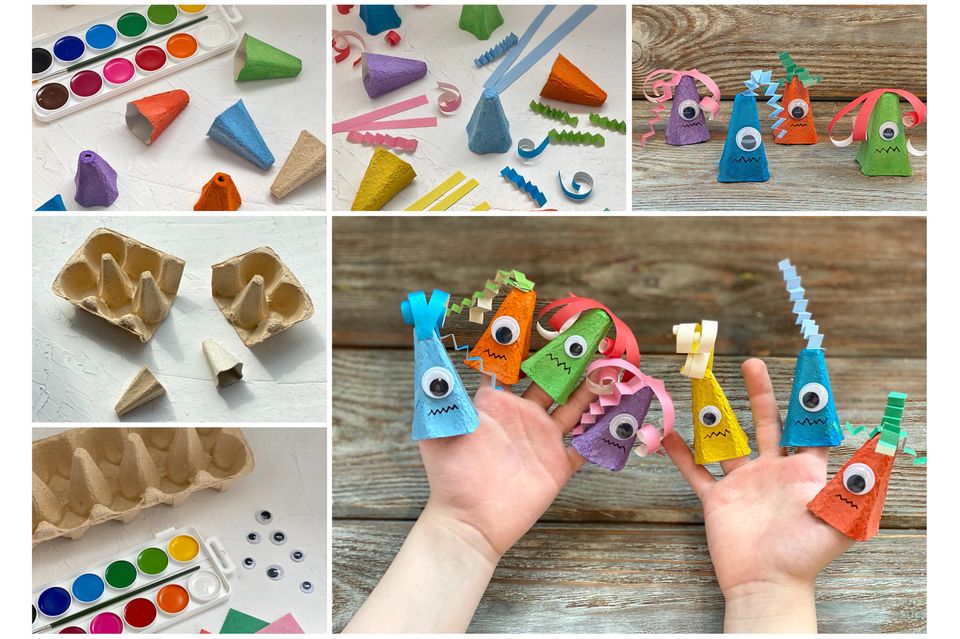 Monster basteln: Monster aus Eierkarton Monster basteln: Monster aus Eierkarton