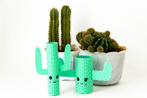 Kaktus basteln: gebastelte Kakteen