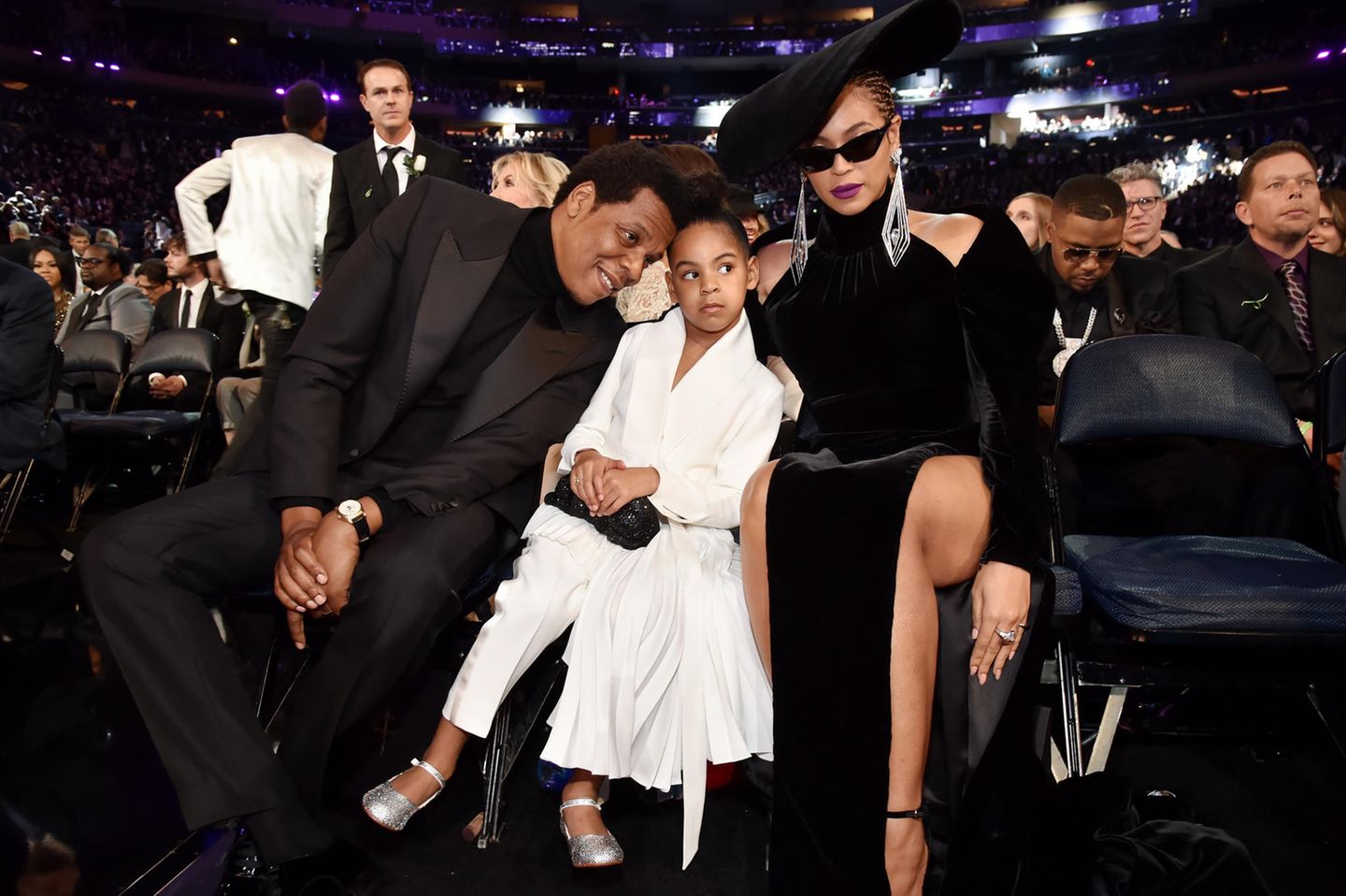 Star-Babys: Jay-Z, Blue Ivy und Beyoncé posieren für die Fotografen.