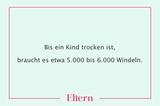 Windel-Quiz: Bis ein Kind trocken ist, braucht es etwa 5.000 bis 6.000 Windeln.
