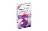 Neben den üblichen Pflegeprodukten gibt es auch Nahrungsergänzungsmittel für den Erhalt kräftiger Haare und schöner Haut. Diese extra Portion Pflege aus Zink, Biotin, Hirse-Extrakt, und Vitamin C wird dem Haarausfall und Hautproblemen nach der Geburt entgegen. Femi Mama Haare & Haut, 30 Mini-Tabletten, circa 4 Euro.