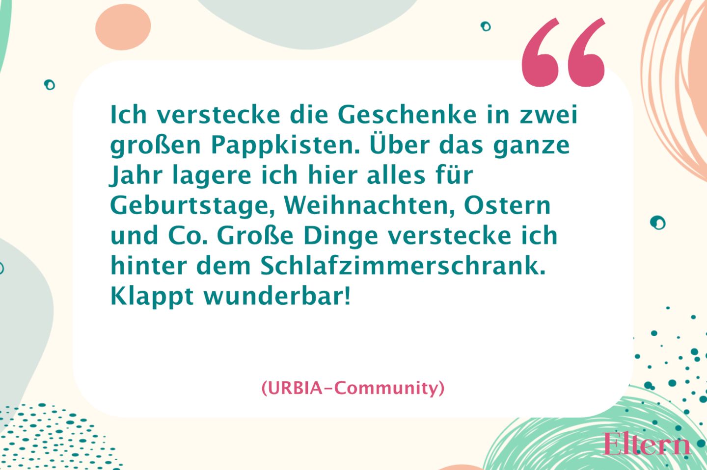 Wo lagert ihr Weihnachtsgeschenke bis zur Bescherung?