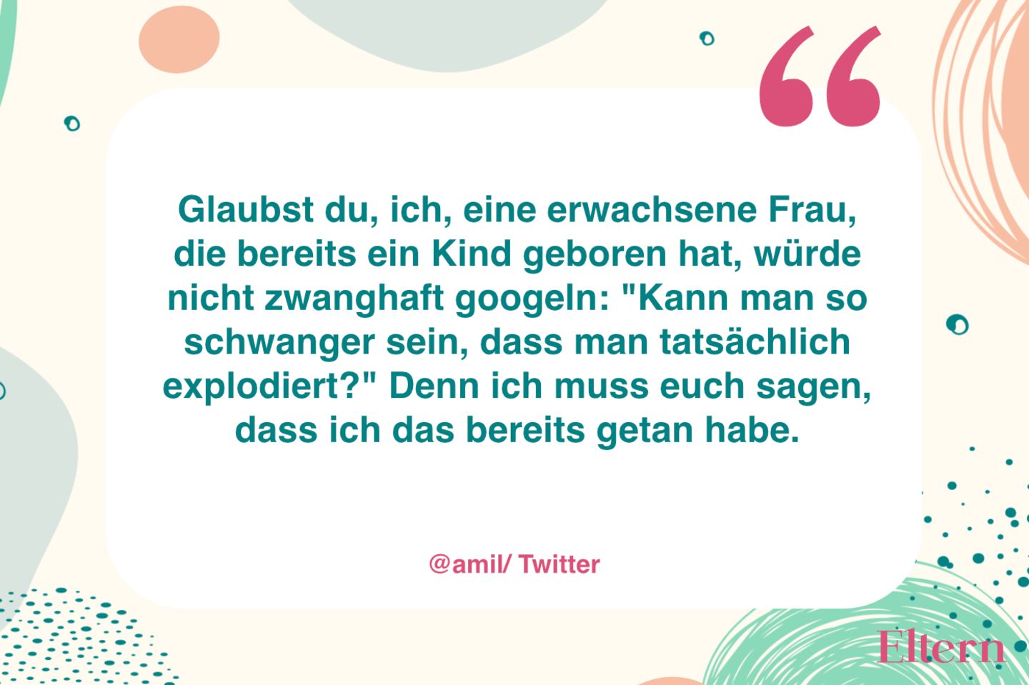 Lustiger Tweet von amil zum Thema Schwangerschaft